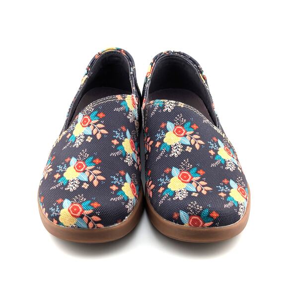 Chaco Ionia Canvas Loafers Womens 7.5 Navy Floral Slip On Sneakers Boho Cottage - Picture 6 of 9